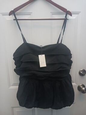 Target Black Ruffled Spaghetti Strap Top